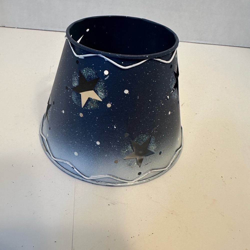Snowman Let It Snow Jar Candle Holder Topper Blue Star Metal Shade Winter Decor - Picture 9 of 12